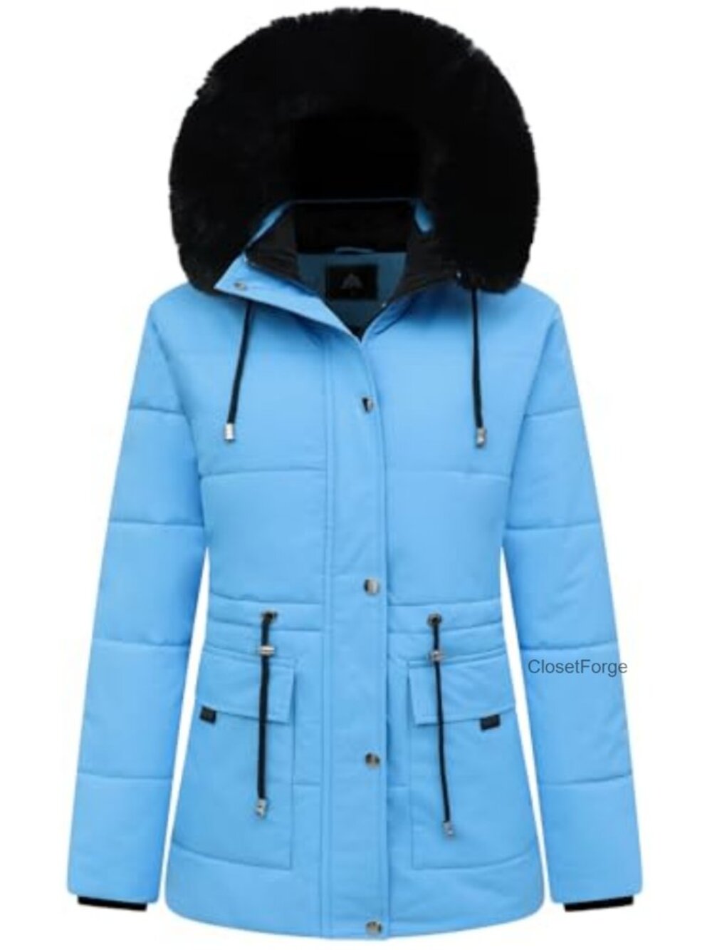 Women's Warm Winter Puffer Coat Thicken Fleece Lined Down Jacket Detachable